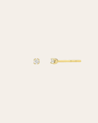 Mini 4 Prong Diamond Stud Earrings