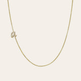 Mini Diamond Asymmetrical Script Initial Necklace Personalized Zoe Lev Jewelry