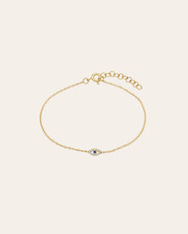 Tiny Diamond Evil Eye Anklet Zoe Lev Jewelry