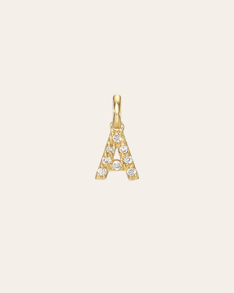 Mini Diamond Initial Pendant – Zoe Lev Jewelry