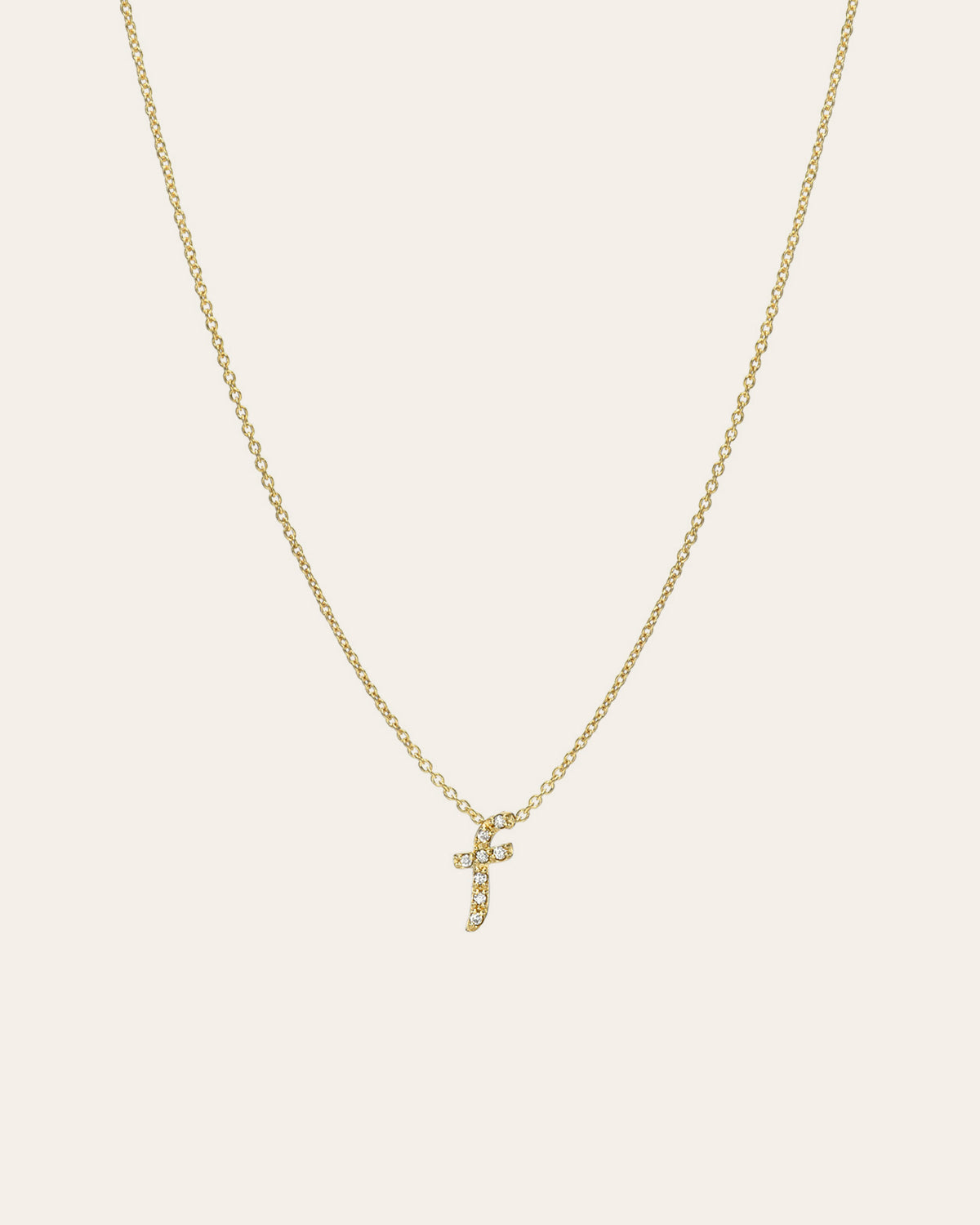 Mini Diamond Script Initial Necklace