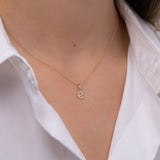 Mini Diamond Script Initial Pendant Personalized Zoe Lev Jewelry