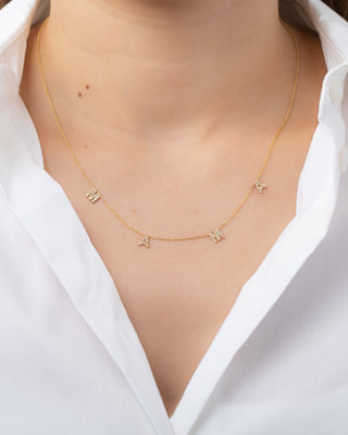 Mini Diamond Spaced MAMA Necklace