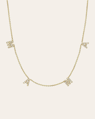 Mini Diamond Spaced MAMA Necklace