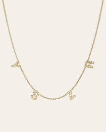 Mini Diamond Spaced Initial Necklace Personalized Zoe Lev Jewelry