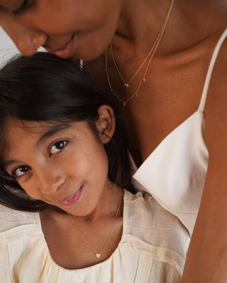 14K Gold Heart Necklaces - Mommy + Me