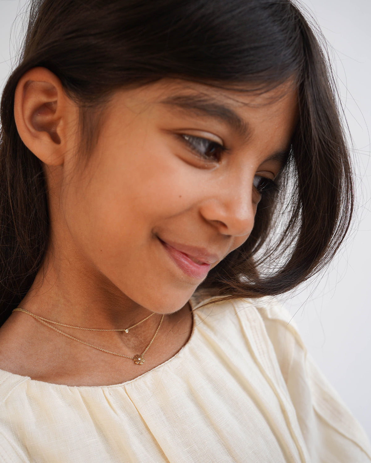 Bezel Diamond Necklace - Mommy + Me Zoe Lev Jewelry