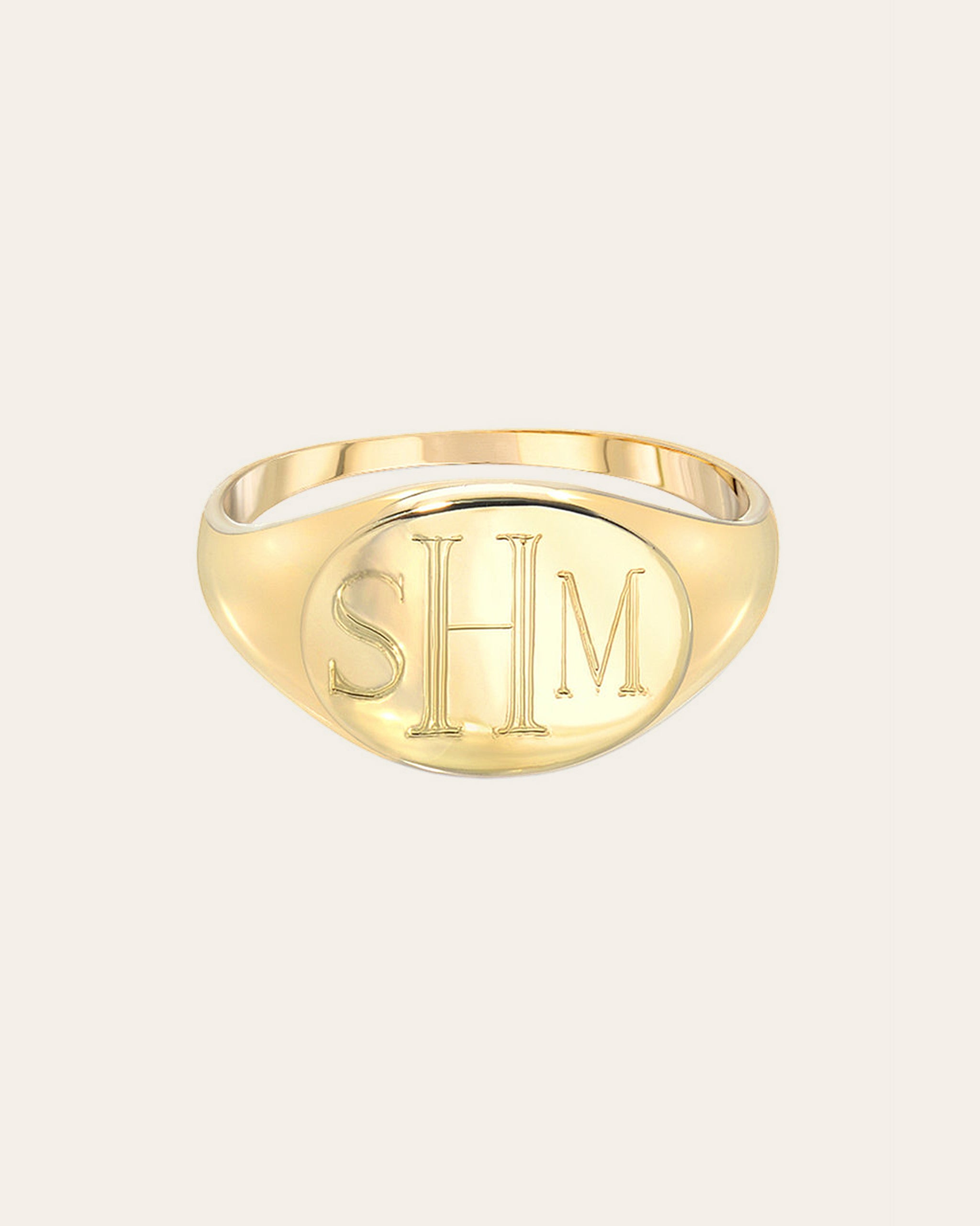 Stunning Men's Custom Monogram Signet Ring, Choose from Sterling Silver, Vermeil or Gold Versions 9 1/2 / Yellow Vermeil (Yellow Gold Over Silver)