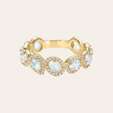Multiple Moonstone and Diamond Band Zoe Lev Jewelry