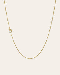 Mini Diamond Asymmetrical Initial Necklace Personalized Zoe Lev Jewelry