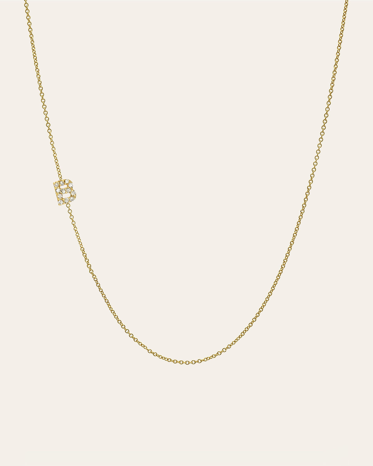 Mini Diamond Asymmetrical Initial Necklace
