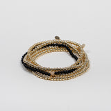 3mm Black Onyx Bead Bracelet with Diamond Bead Bead Bracelets Zoe Lev Jewelry