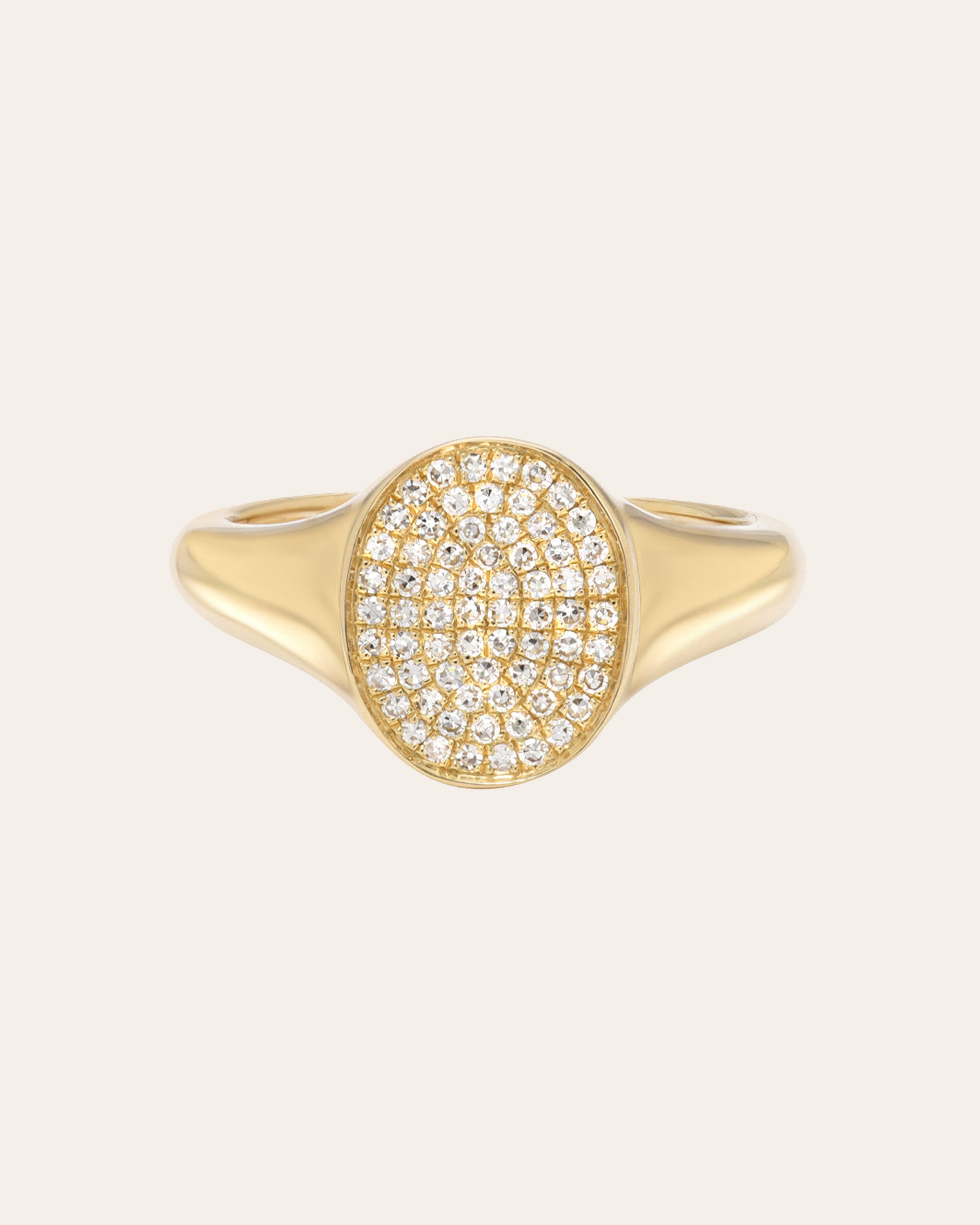 Pave Diamond Signet Ring Zoe Lev Jewelry