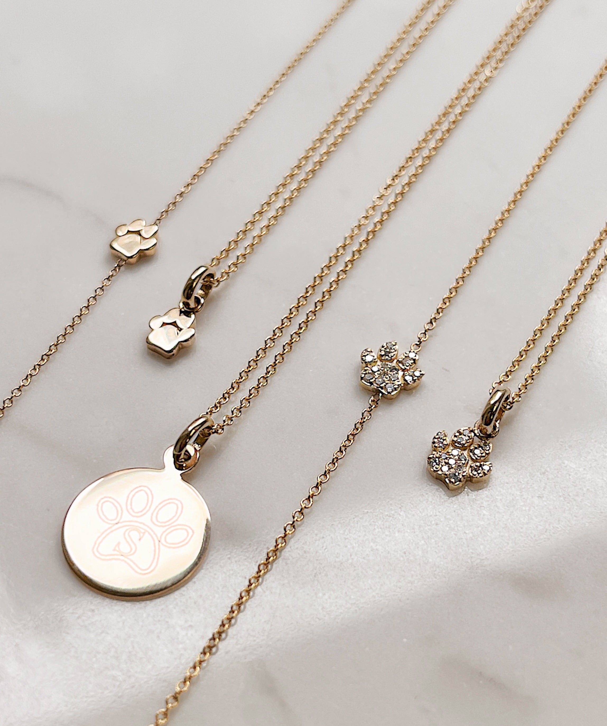 Diamond Asymmetrical Paw Necklace SAMPLE SALE Zoe Lev Jewelry