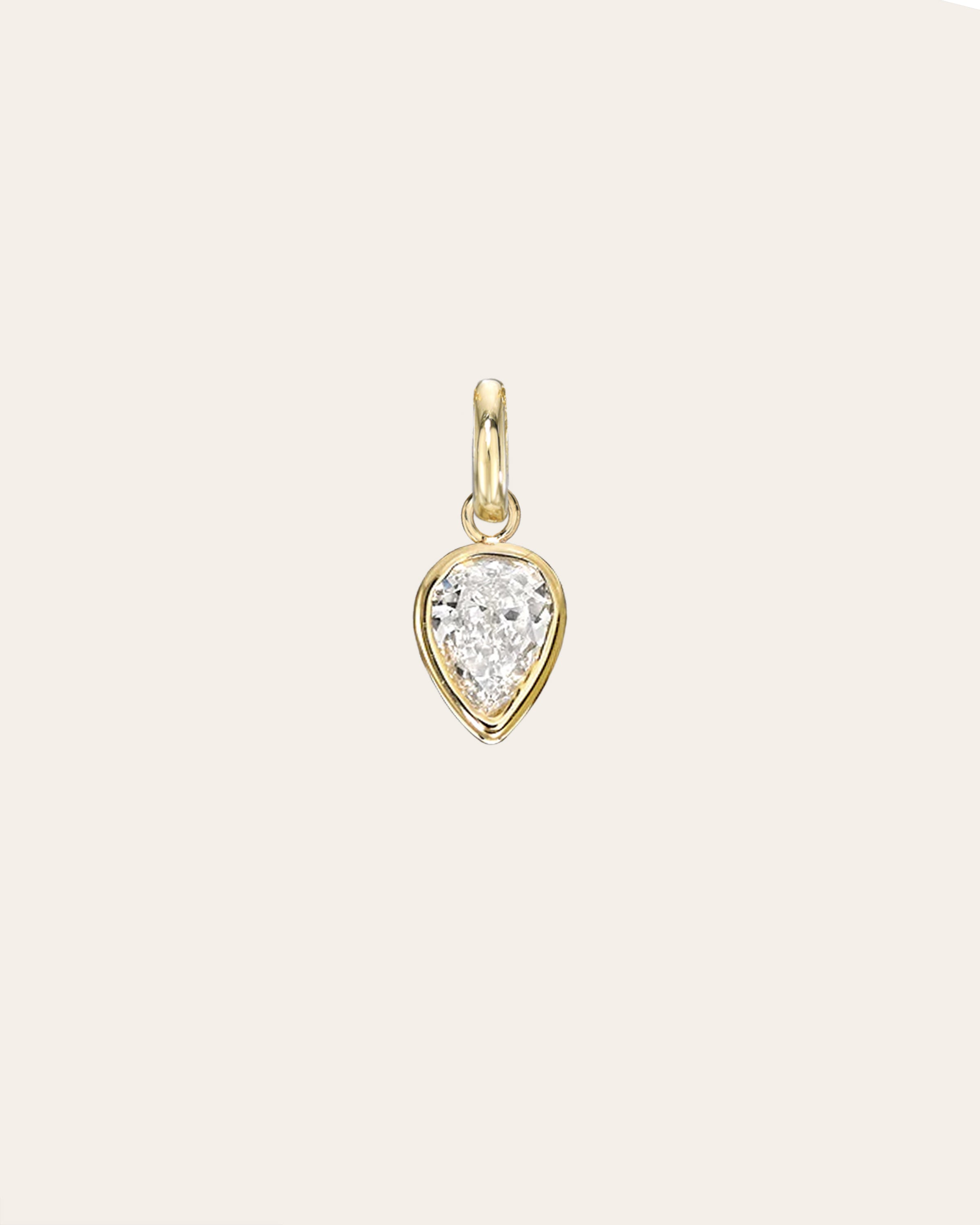Pear Bezel Diamond Pendant Zoe Lev Jewelry