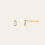 Pear Bezel Diamond Stud Earrings Studs Zoe Lev Jewelry