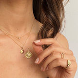 14k Gold Diamond Compass Medallion Pendant Zoe Lev Jewelry