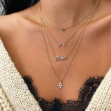 Diamond & Sapphire Hamsa Necklace Zoe Lev Jewelry