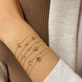 Mini Diamond Initial Bracelet Personalized Zoe Lev Jewelry