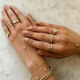 14k Gold Diamond Frame Signet Ring Personalized Zoe Lev Jewelry