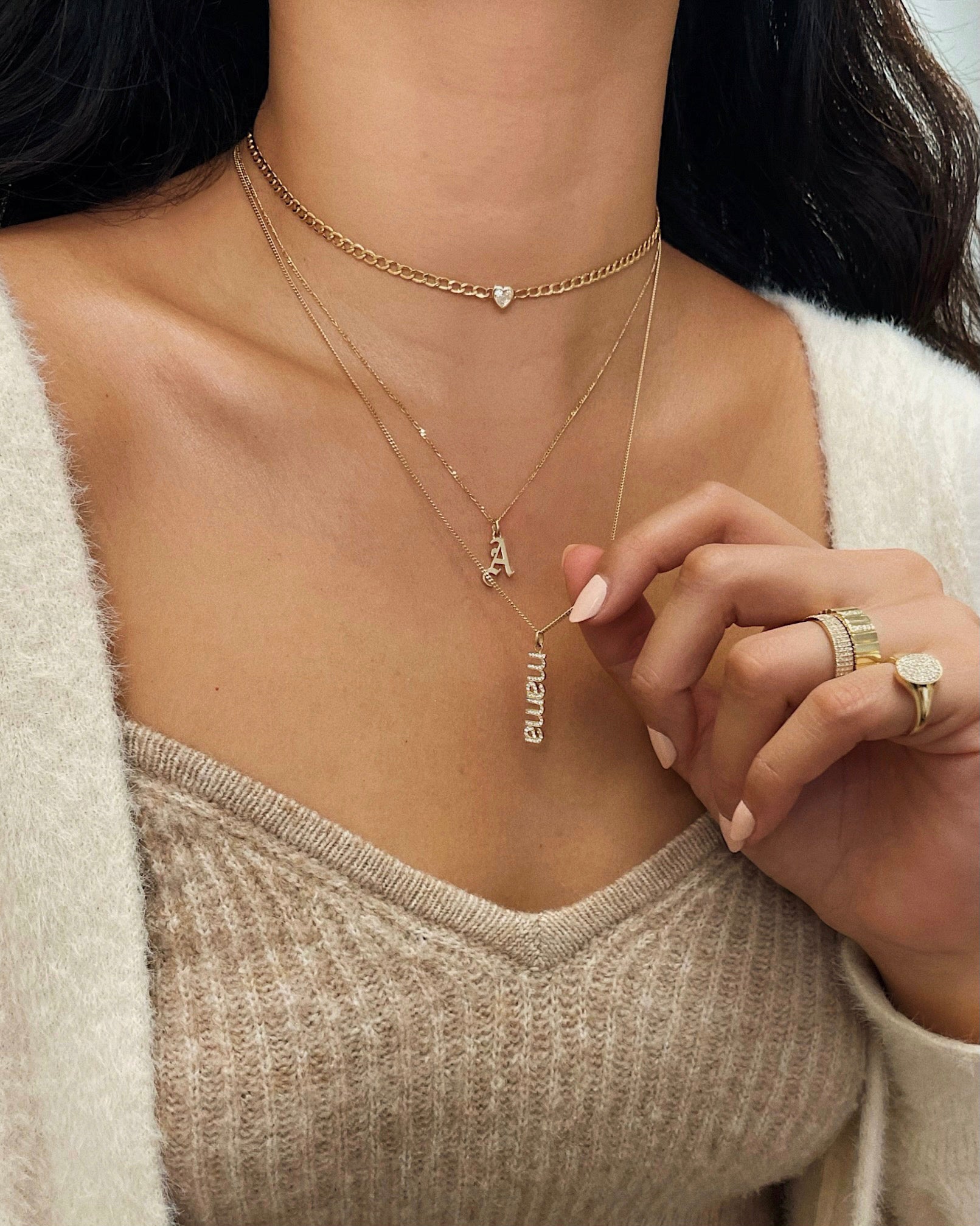 Diamond Mama Necklace in Sterling Silver