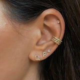 3 Prong Diamond Pear Stud Earring - Single SAMPLE SALE Zoe Lev Jewelry