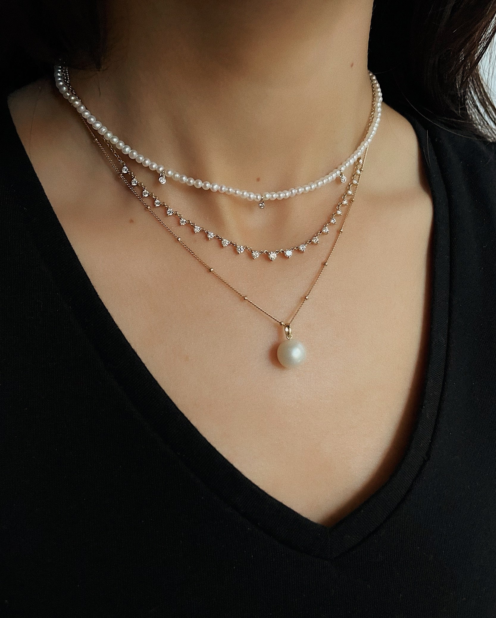 White Freshwater Pearl Pendant Zoe Lev Jewelry