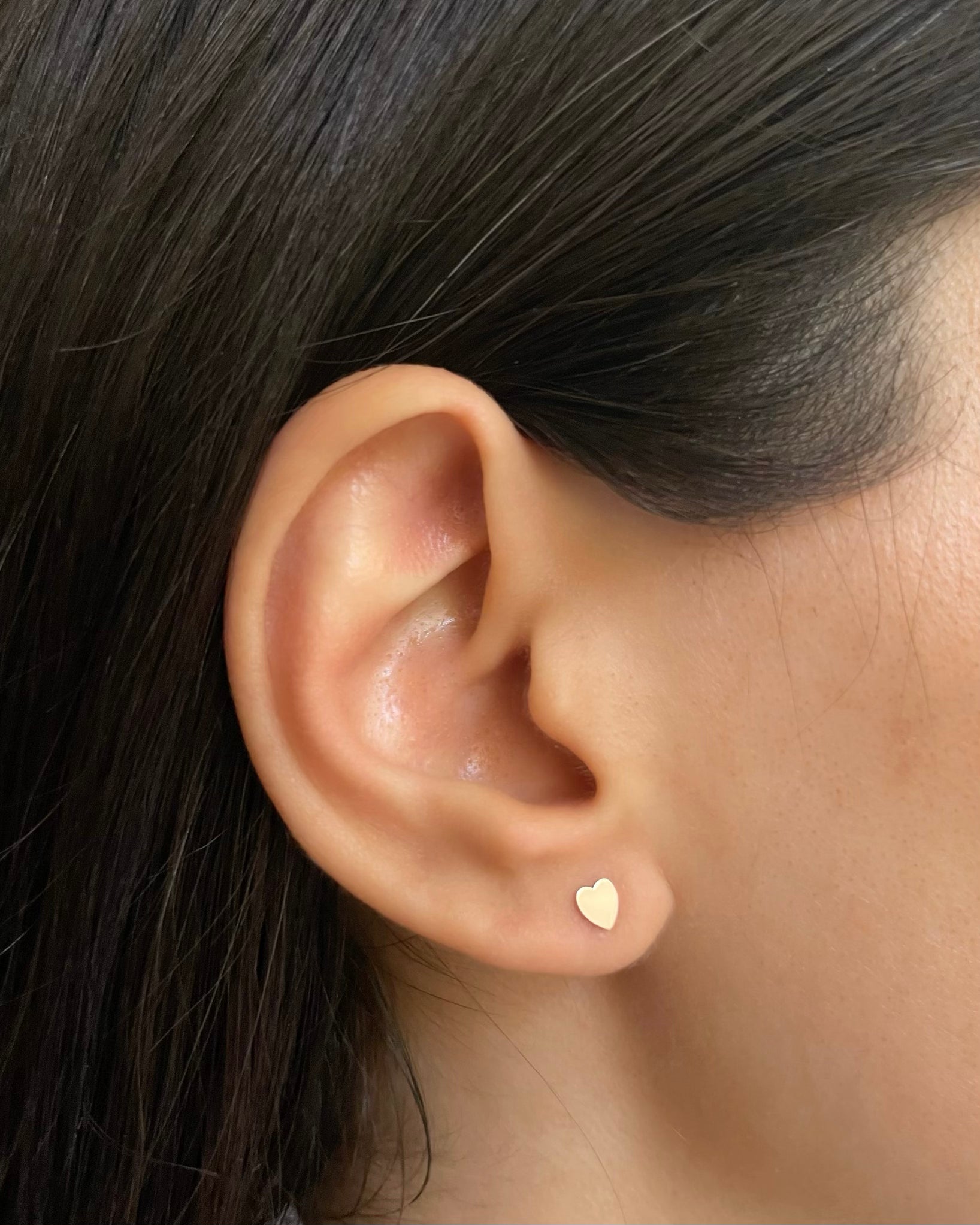 14K Gold Heart Stud SAMPLE SALE Zoe Lev Jewelry