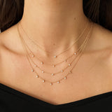 Mini 3 Prong Graduated Diamond Necklace SAMPLE SALE Zoe Lev Jewelry