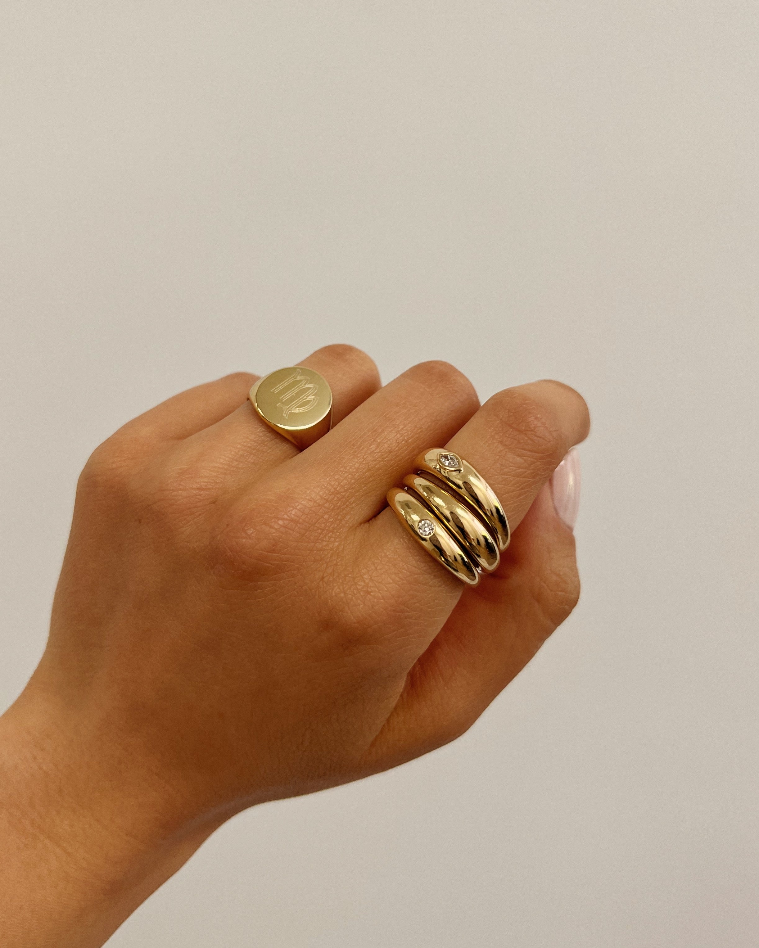 14k Gold Dome Band Ring Zoe Lev Jewelry