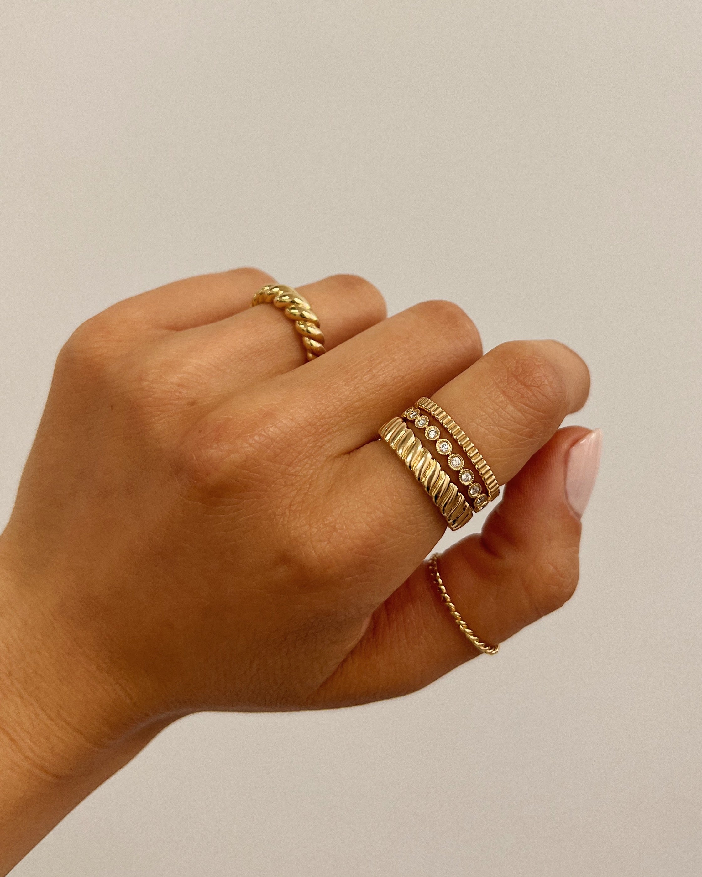 14K Gold Coil Ring Zoe Lev Jewelry