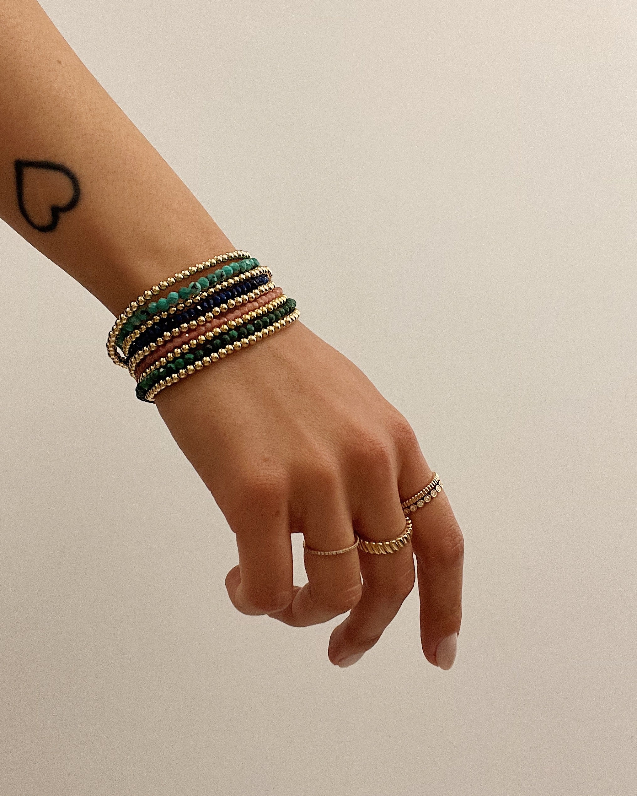 Turquoise Beaded Bracelet - 6.5"-7" adjustable SAMPLE SALE Zoe Lev Jewelry