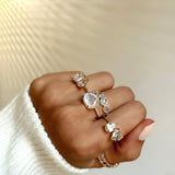 Multiple Moonstone and Diamond Band Zoe Lev Jewelry