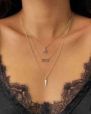 14k Gold Date Necklace