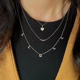 Mini Diamond Spaced Initial Necklace Personalized Zoe Lev Jewelry