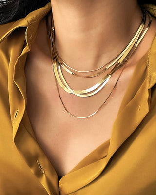 14k Gold Herringbone Necklace