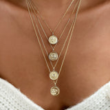 14k Gold Diamond Eye Medallion Necklace Zoe Lev Jewelry