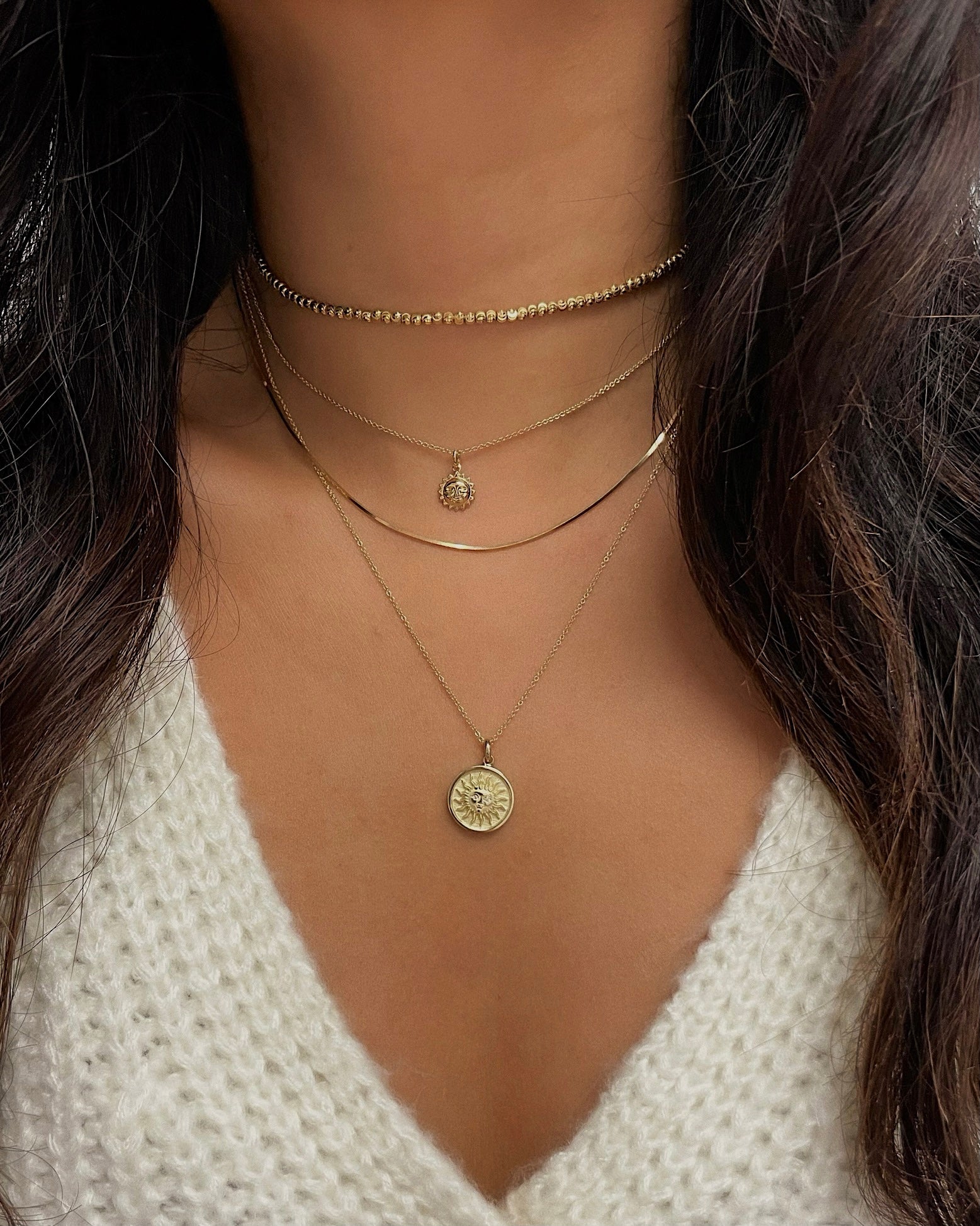 14k Gold Sun Pendant Zoe Lev Jewelry