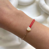 14k Gold Heart Split Red Fortune Bracelet SAMPLE SALE Zoe Lev Jewelry