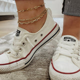 14k Gold Large Paper Clip Chain Anklet Chains Zoe Lev Jewelry