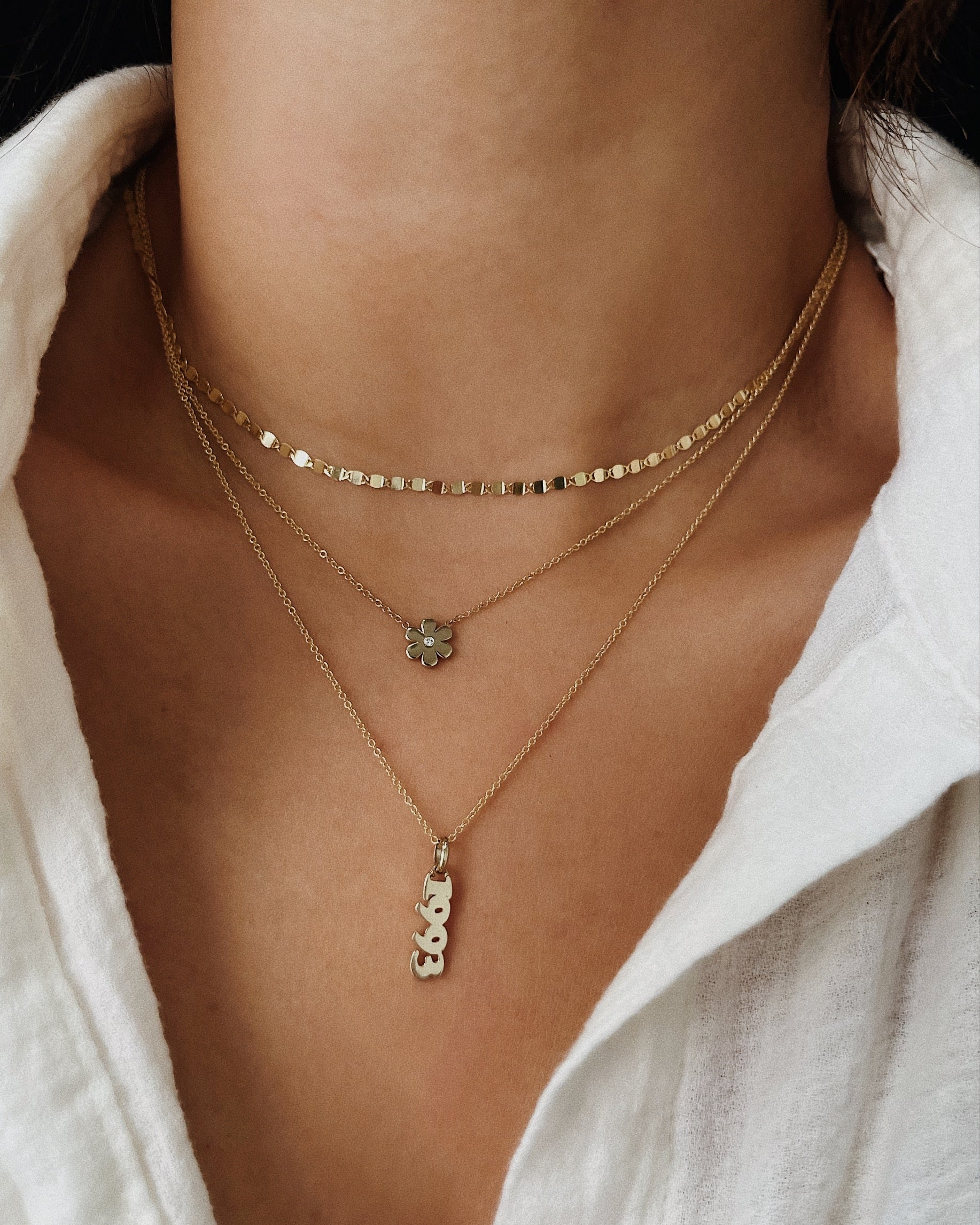 14k Gold Date Pendant Personalized Zoe Lev Jewelry