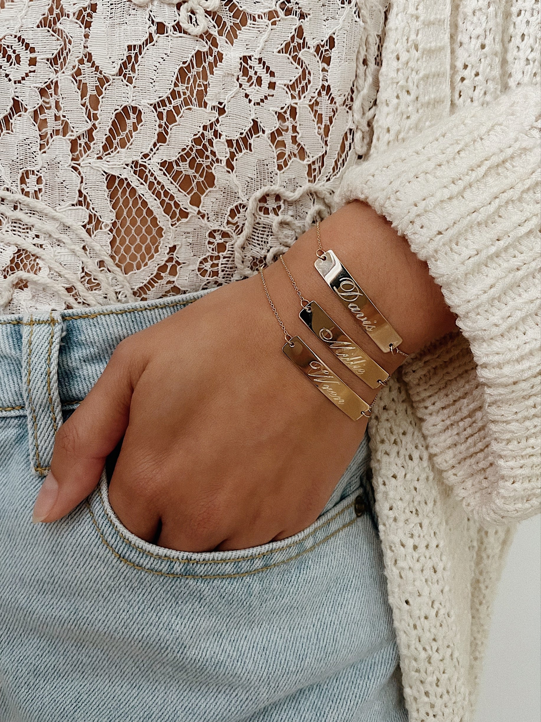 Nameplate Bracelet Zoe Lev Jewelry