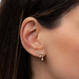 Prong Diamond Drop Chain Stud Earrings Zoe Lev Jewelry