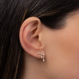 Prong Diamond Drop Chain Stud Earrings Zoe Lev Jewelry