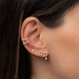 Prong Diamond Drop Chain Stud Earrings Zoe Lev Jewelry