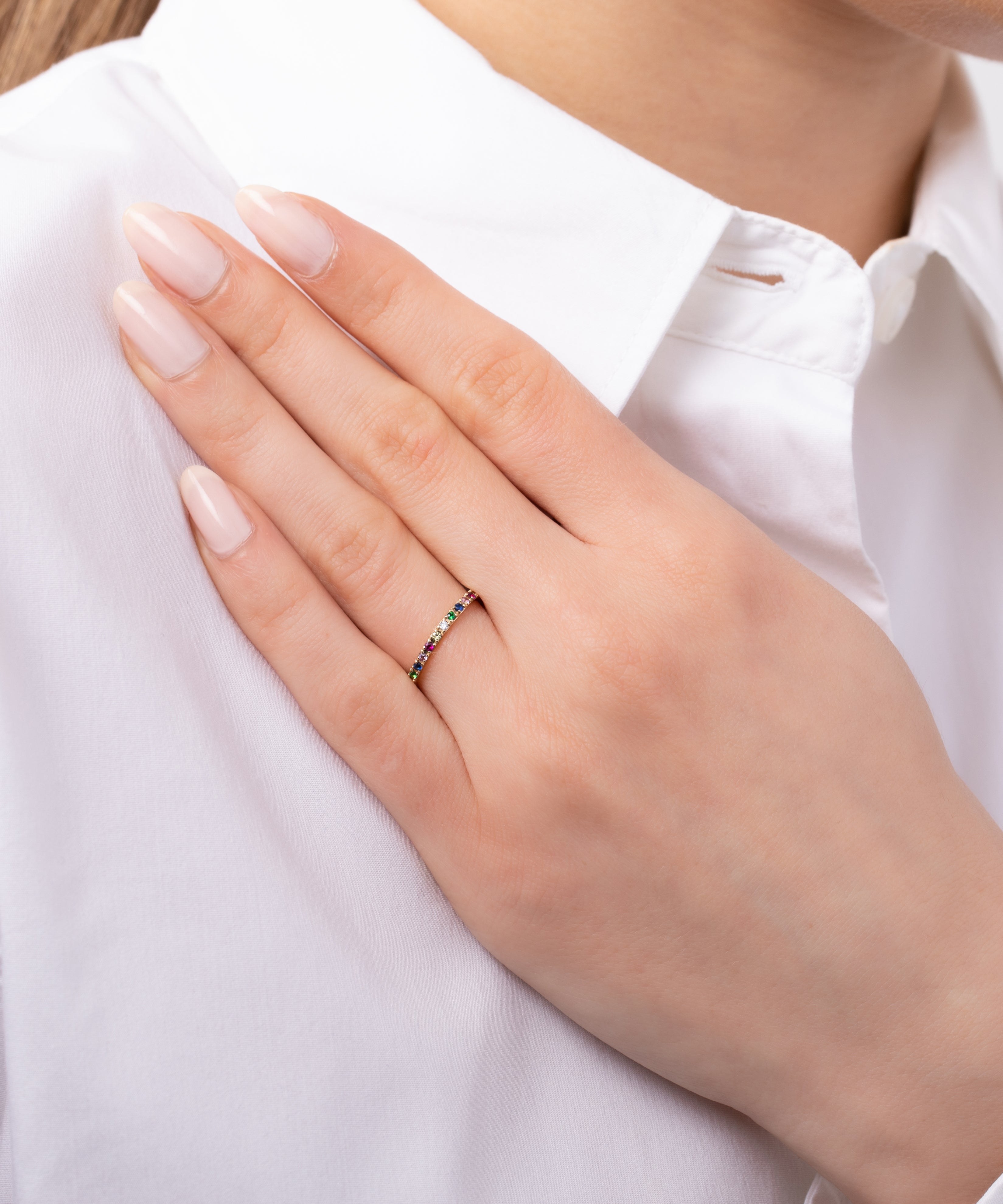 Rainbow Eternity Band - 4 SAMPLE SALE Zoe Lev Jewelry