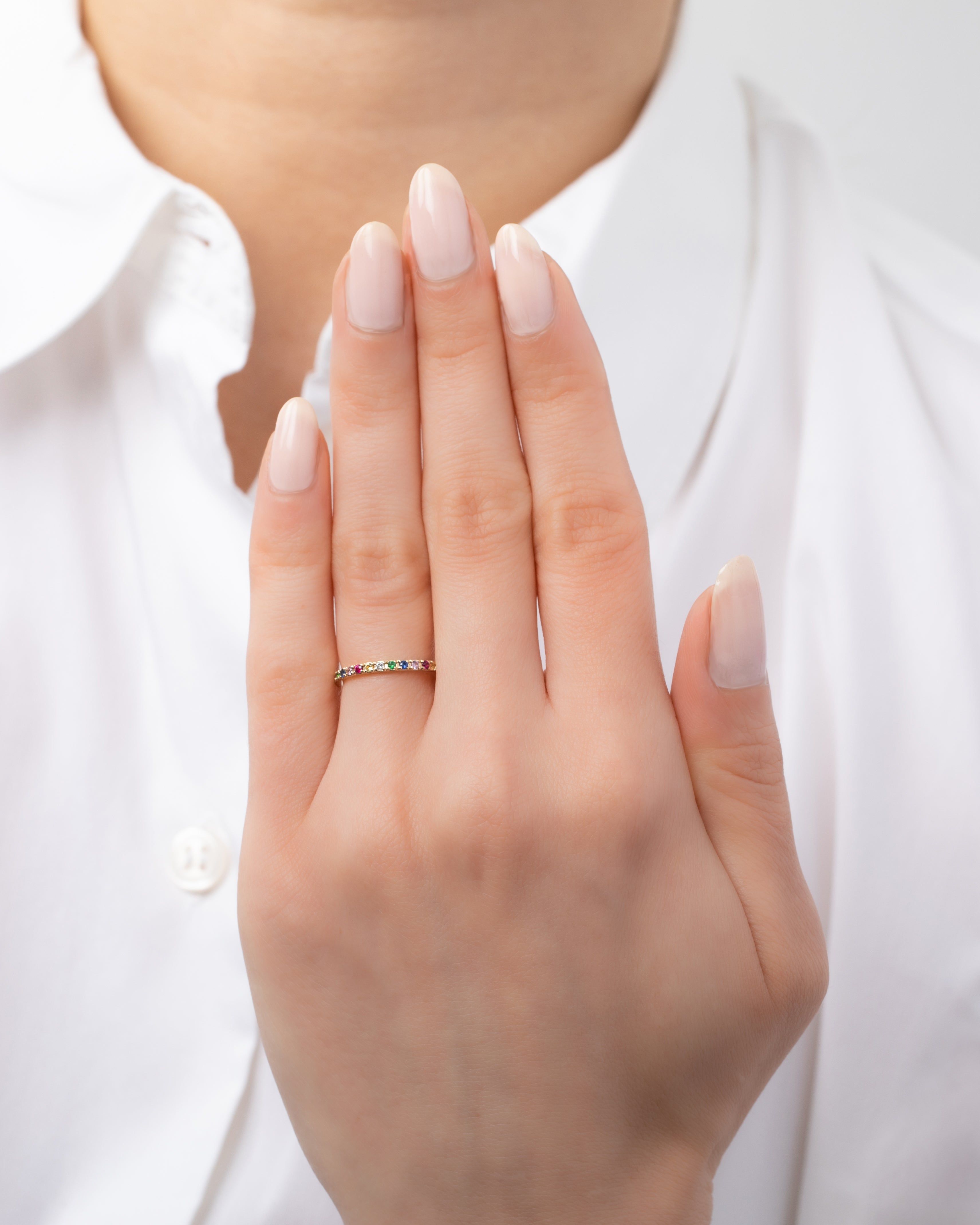 Rainbow Eternity Band - 4 SAMPLE SALE Zoe Lev Jewelry