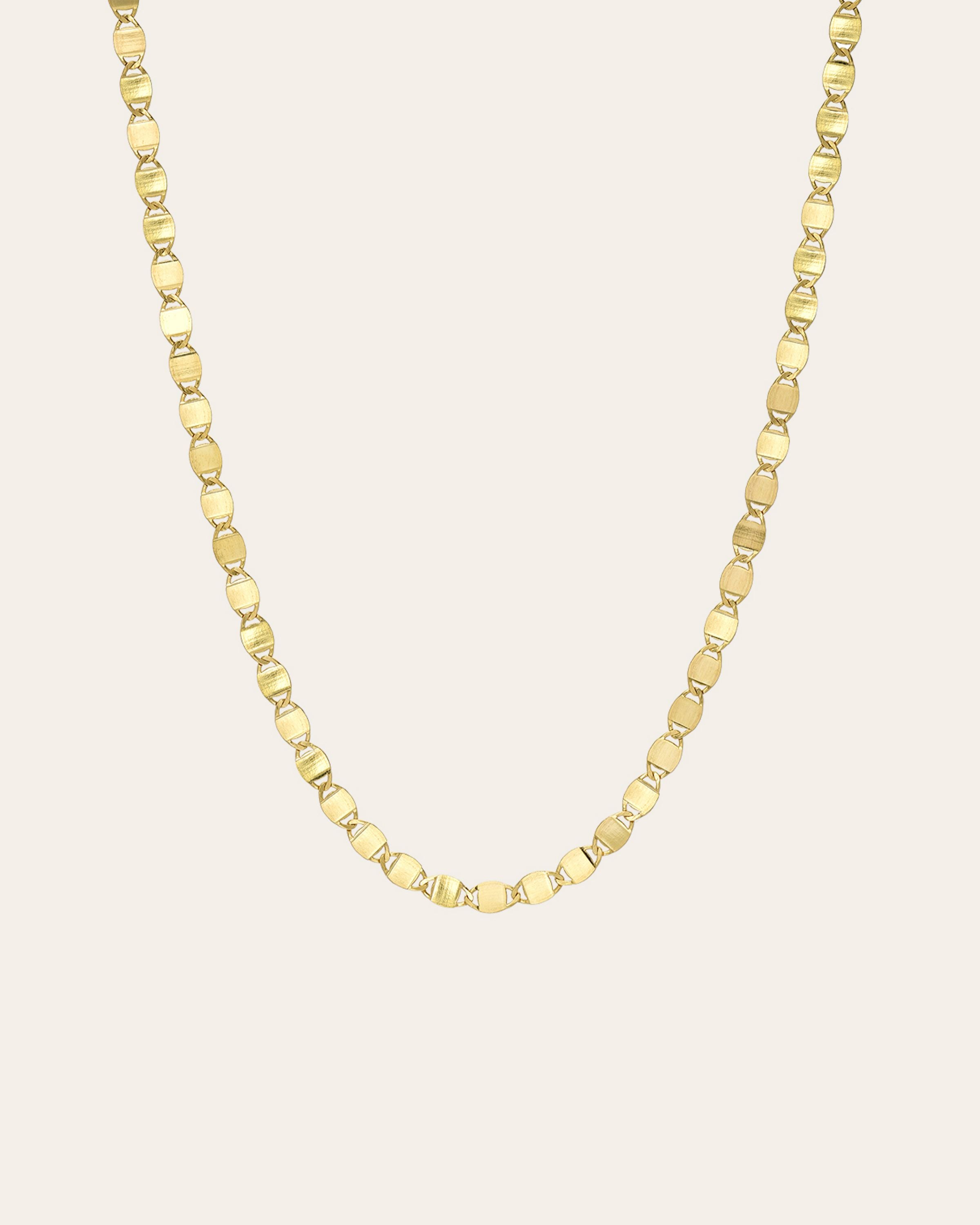 14k Gold Mirror Chain Link Necklace Chains Zoe Lev Jewelry