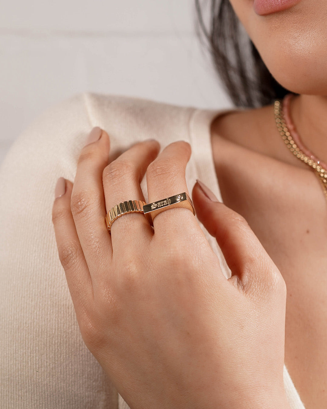 Small Cigar Bar Ring Zoe Lev Jewelry