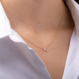 Small Bezel Diamond Necklace Zoe Lev Jewelry